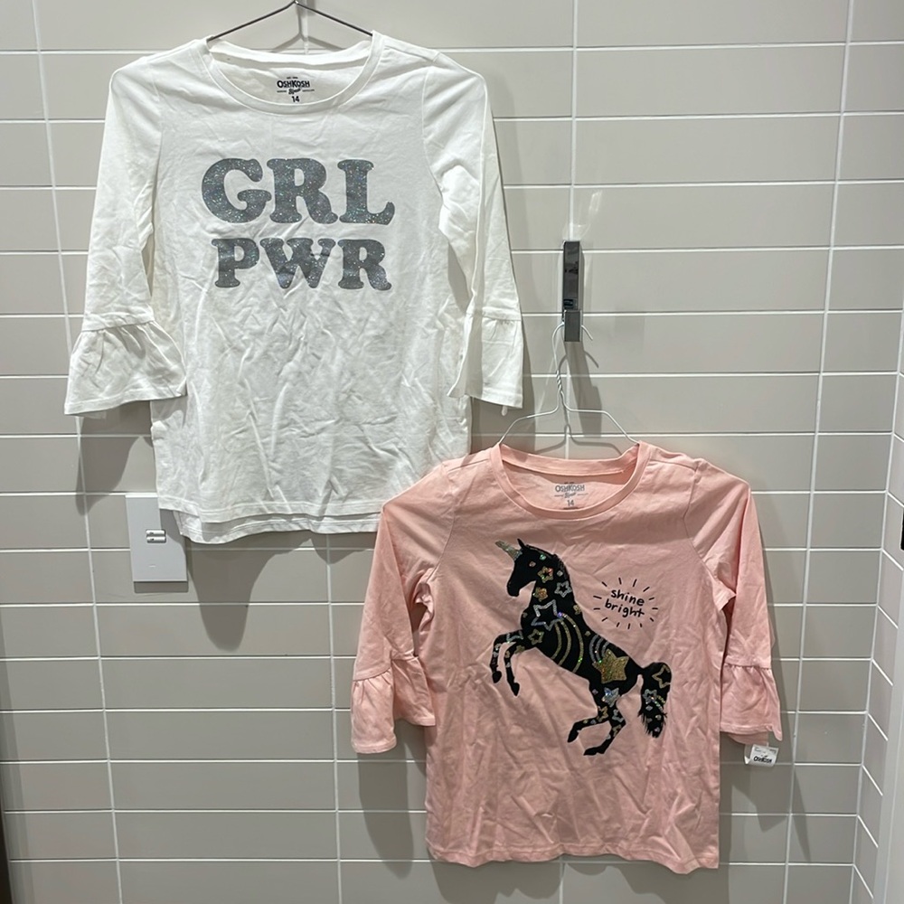 NWTs! Two for one OshKosh bell sleeve shirts! Brand new never worn!